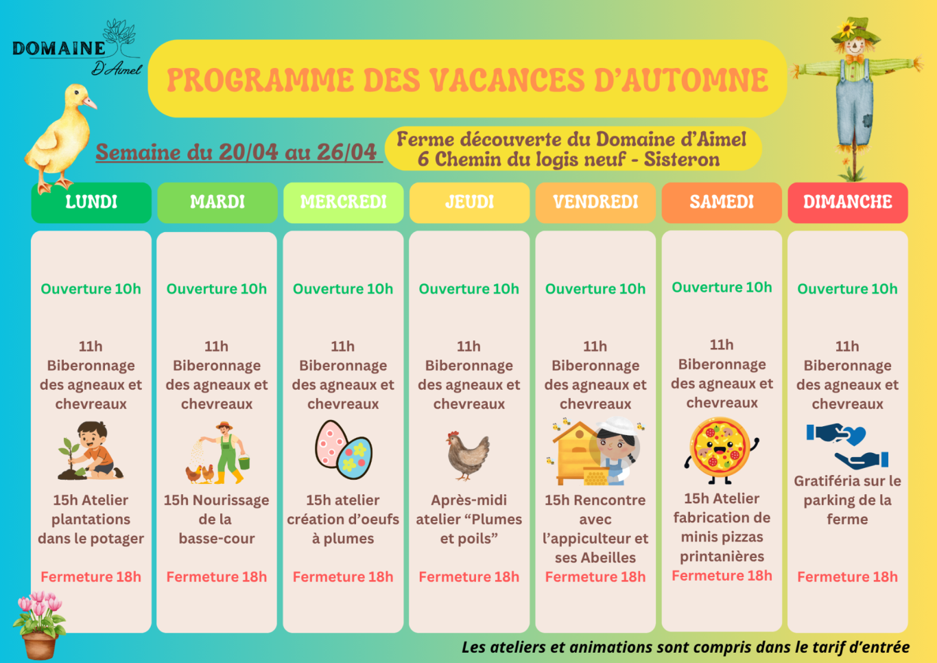 Semaine du 20/04 au 26/04
